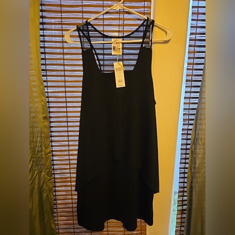BCBGeneration Black Layered Strappy Tank Dress